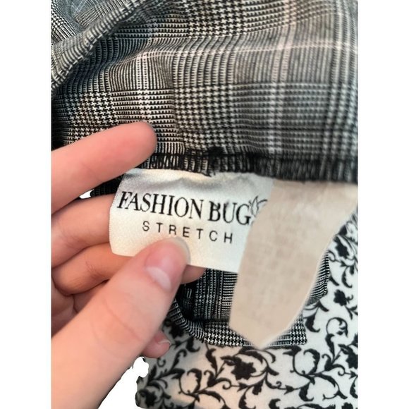 Vintage Fashion Bug Slacks Plaid Zipper Hem Slim Grey 8 - Picture 4 of 4